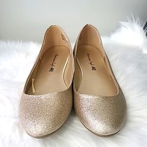 American Eagle Champagne Gold Flat Dress Shoes - Never Worn